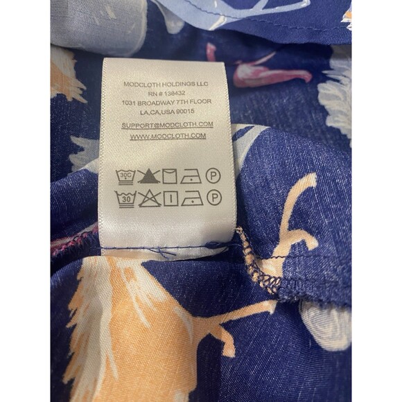 Anthropologie Modcloth Blue Horse Equestrian Dress Short Ruffle Sleeved XL - Picture 9 of 16